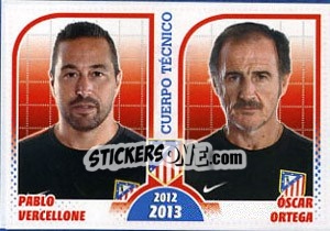 Sticker Pablo Vecellone / oscar Ortega - Atletico de Madrid 2012-2013 n. 32 - Panini