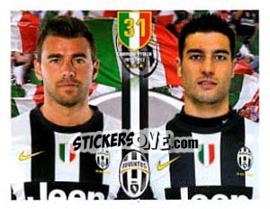 Sticker Andrea Barzagli / Federico Peluso - Juventus 2012-2013 n. 35 - Panini