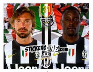 Sticker Andrea Pirlo / Kwadwo Asamoah - Juventus 2012-2013 n. 47 - Panini