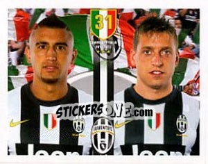 Sticker Arturo Vidal / Emanuele Giaccherini - Juventus 2012-2013 n. 51 - Panini