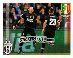 Sticker Distanz Invariate (Chiellini / Vidal) - Juventus 2012-2013 n. 53 - Panini