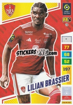 Sticker Lilian Brassier - Ligue 1 2023-2024. Adrenalyn XL
 n. 13 - Panini