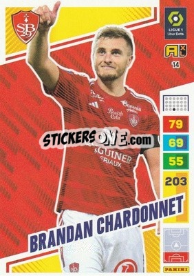Sticker Brendan Chardonnet - Ligue 1 2023-2024. Adrenalyn XL
 n. 14 - Panini
