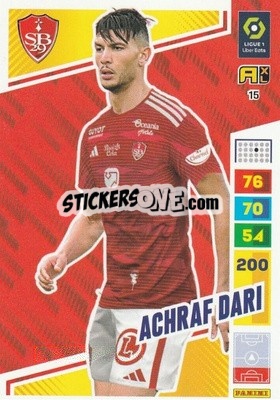 Sticker Achraf Dari - Ligue 1 2023-2024. Adrenalyn XL
 n. 15 - Panini