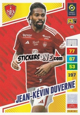 Cromo Jean-Kévin Duverne - Ligue 1 2023-2024. Adrenalyn XL
 - Panini