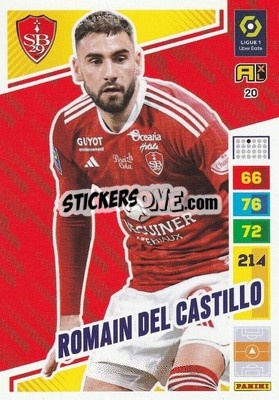 Sticker Romain Del Castillo - Ligue 1 2023-2024. Adrenalyn XL
 n. 20 - Panini