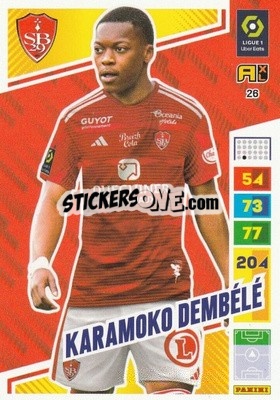 Sticker Karamoko Dembélé - Ligue 1 2023-2024. Adrenalyn XL
 n. 26 - Panini
