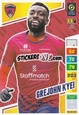 Sticker Grejohn Kyei - Ligue 1 2023-2024. Adrenalyn XL
 n. 44 - Panini