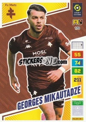 Sticker Georges Mikautadze - Ligue 1 2023-2024. Adrenalyn XL
 - Panini