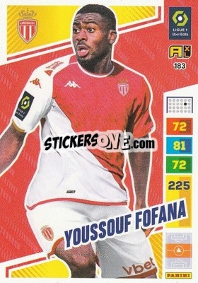 Sticker Youssouf Fofana - Ligue 1 2023-2024. Adrenalyn XL
 n. 183 - Panini