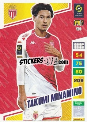 Sticker Takumi Minamino - Ligue 1 2023-2024. Adrenalyn XL
 n. 188 - Panini