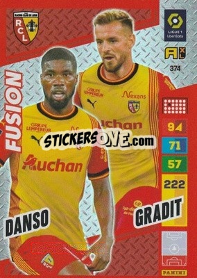 Sticker Kevin Danso / Jonathan Gradit - Ligue 1 2023-2024. Adrenalyn XL
 n. 374 - Panini
