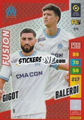 Sticker Leonardo Balerdi / Samuel Gigot - Ligue 1 2023-2024. Adrenalyn XL
 - Panini