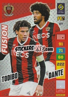 Sticker Dante / Jean-Clair Todibo - Ligue 1 2023-2024. Adrenalyn XL
 n. 377 - Panini