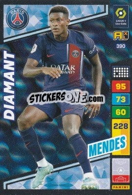 Sticker Nuno Mendes - Ligue 1 2023-2024. Adrenalyn XL
 n. 390 - Panini