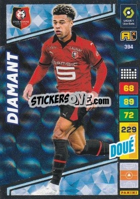 Sticker Désiré Doué - Ligue 1 2023-2024. Adrenalyn XL
 n. 394 - Panini