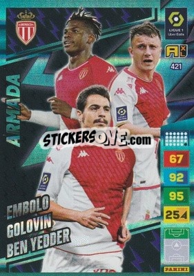 Sticker Aleksandr Golovin / Wissam Ben Yedder / Breel Embolo - Ligue 1 2023-2024. Adrenalyn XL
 n. 421 - Panini