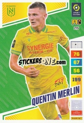 Figurina Quentin Merlin - Ligue 1 2023-2024. Adrenalyn XL
 n. 215 - Panini