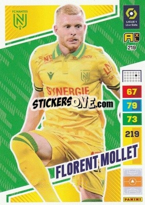 Sticker Florent Mollet - Ligue 1 2023-2024. Adrenalyn XL
 n. 219 - Panini