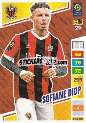 Sticker Sofiane Diop - Ligue 1 2023-2024. Adrenalyn XL
 n. 236 - Panini
