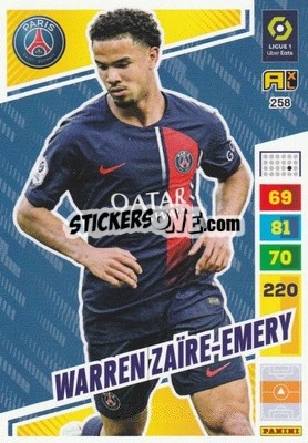 Sticker Warren Zaïre-Emery - Ligue 1 2023-2024. Adrenalyn XL
 n. 258 - Panini