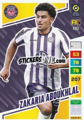 Sticker Zakaria Aboukhlal - Ligue 1 2023-2024. Adrenalyn XL
 n. 328 - Panini