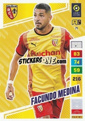 Sticker Facundo Medina - Ligue 1 2023-2024. Adrenalyn XL
 n. 71 - Panini
