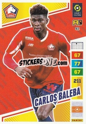 Sticker Carlos Baleba - Ligue 1 2023-2024. Adrenalyn XL
 n. 92 - Panini