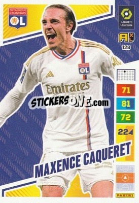 Sticker Maxence Caqueret - Ligue 1 2023-2024. Adrenalyn XL
 n. 128 - Panini