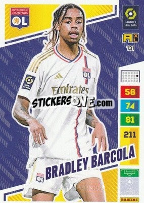 Sticker Bradley Barcola - Ligue 1 2023-2024. Adrenalyn XL
 n. 131 - Panini