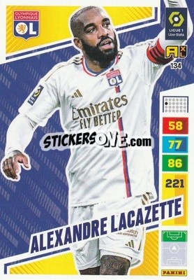 Sticker Alexandre Lacazette - Ligue 1 2023-2024. Adrenalyn XL
 n. 134 - Panini