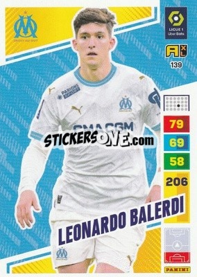 Sticker Leonardo Balerdi - Ligue 1 2023-2024. Adrenalyn XL
 n. 139 - Panini