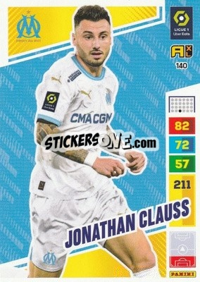 Sticker Jonathan Clauss - Ligue 1 2023-2024. Adrenalyn XL
 n. 140 - Panini