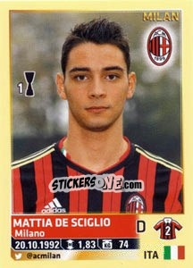 Cromo Mattia De Sciglio - Calciatori 2013-2014 - Panini