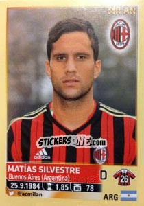 Figurina Matias Silvestre - Calciatori 2013-2014 - Panini