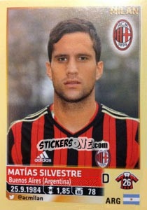 Figurina Matias Silvestre - Calciatori 2013-2014 n. 374 - Panini