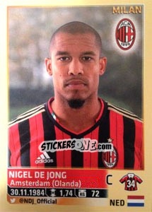 Sticker Nigel de Jong - Calciatori 2013-2014 n. 375 - Panini