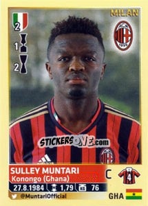 Sticker Sulley Muntari - Calciatori 2013-2014 n. 377 - Panini