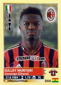 Cromo Sulley Muntari - Calciatori 2013-2014 - Panini