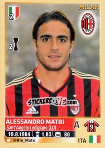Sticker Alessandro Matri - Calciatori 2013-2014 n. 384 - Panini
