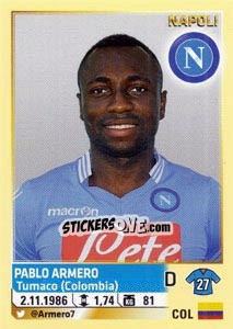Figurina Pablo Armero - Calciatori 2013-2014 - Panini