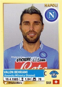 Cromo Valon Behrami - Calciatori 2013-2014 - Panini