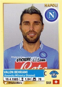 Sticker Valon Behrami - Calciatori 2013-2014 n. 407 - Panini