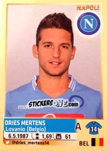 Sticker Dries Mertens - Calciatori 2013-2014 n. 410 - Panini