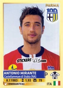 Sticker Antonio Mirante - Calciatori 2013-2014 n. 425 - Panini