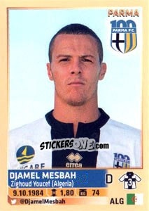 Figurina Djamel Mesbah - Calciatori 2013-2014 - Panini