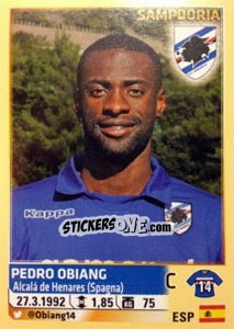 Sticker Pedro Obiang - Calciatori 2013-2014 n. 495 - Panini