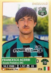 Sticker Francesco Acerbi - Calciatori 2013-2014 n. 514 - Panini