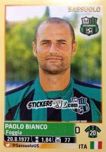 Sticker Paolo Bianco - Calciatori 2013-2014 n. 515 - Panini