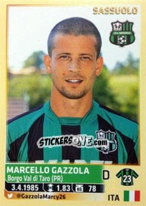 Sticker Marcello Gazzola - Calciatori 2013-2014 - Panini